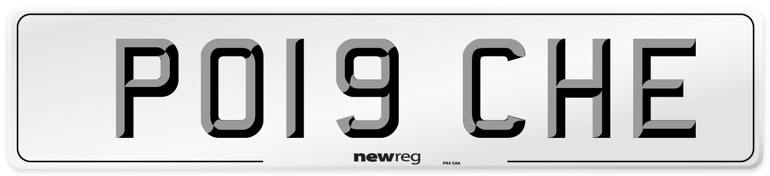 PO19 CHE Number Plate from New Reg